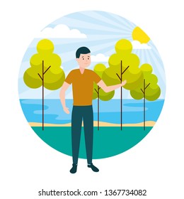 man adult character outdoors