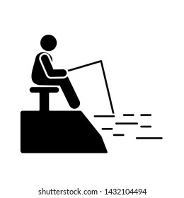 Man adventure fishing icon. Element of pictogram adventure illustration