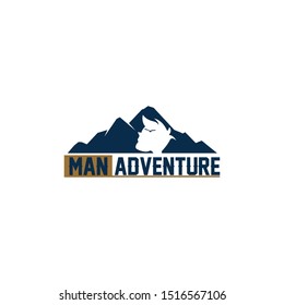 man adventure logo concept design template