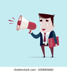 Man Advertising Through Megaphone