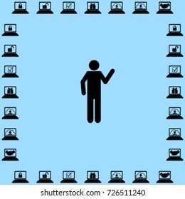 man advertising vector icon