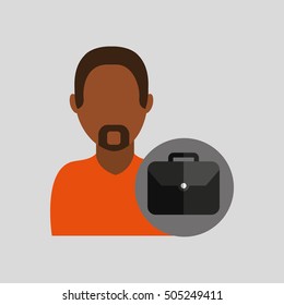 man african portfolio businessman icon vector illustration
