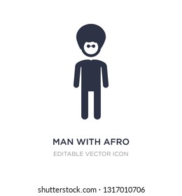 man with afro hair style icon on white background. Simple element illustration from People concept. man with afro hair style icon symbol design.