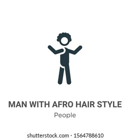 Man with afro hair style vector icon on white background. Flat vector man with afro hair style icon symbol sign from modern people collection for mobile concept and web apps design.