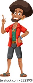 A Man with Afro Hairstyle Vector illustration
