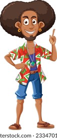 A Man with Afro Hairstyle Vector illustration