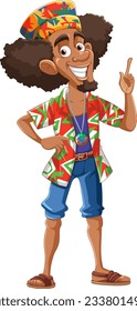 A Man with Afro Hairstyle Vector illustration