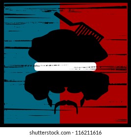 man with afro and pick comb