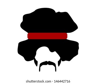 man with afro and red headband