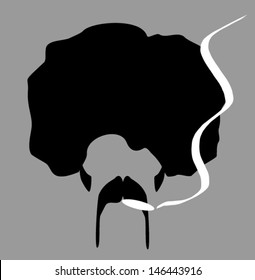 man with afro smoking marijuana
