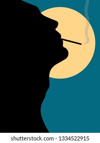 Man against the moon