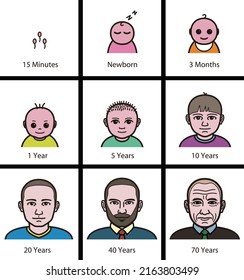 A man Aging Process from baby to old man