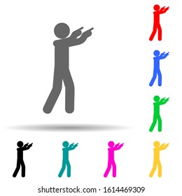 Man, agree multi color style icon. Simple glyph, flat vector of man pointing finger icons for ui and ux, website or mobile application