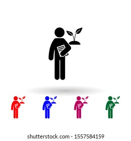 man with agriculture degree multi color icon. Simple glyph, flat vector of student degree icons for ui and ux, website or mobile application