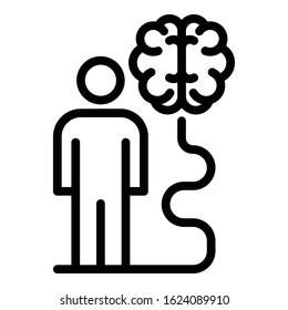 Man ai learning icon. Outline man ai learning vector icon for web design isolated on white background