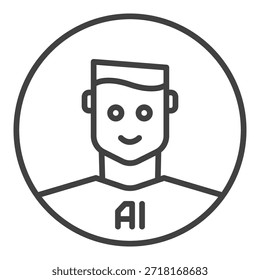 El hombre y el Vector de la IA Concepto de inteligencia artificial esbozo icono redondo o símbolo