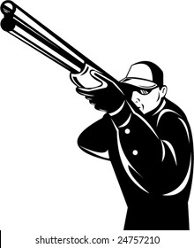 Man aiming  shotgun at you