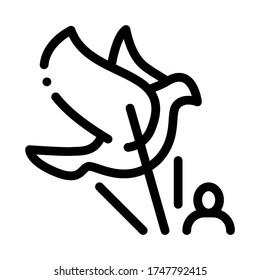 man and air pigeon icon vector. man and air pigeon sign. isolated contour symbol illustration