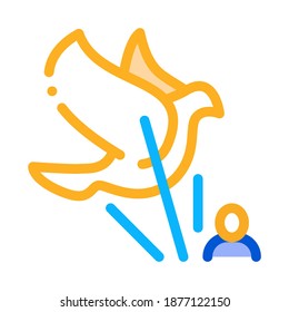 man and air pigeon icon vector. man and air pigeon sign. color symbol illustration