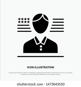 Man, American, Flag solid Glyph Icon vector