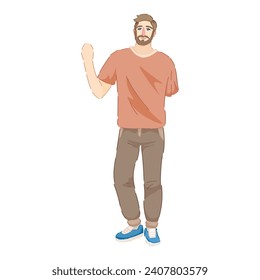 Man with amputated arm on white background