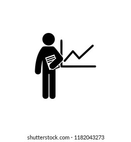 man with analysis degree icon. Element of man with student degree icon for mobile concept and web apps. Glyph analysis degree can be used for web and mobile on white bakgorund