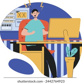 man analytst illustration design vector