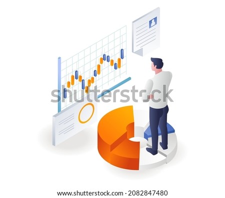 The man is analyzing the development of trading investment