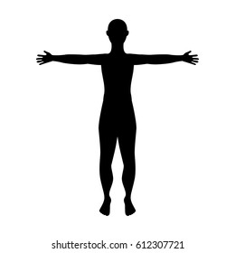 Man Anatomy Silhouette Isolated Icon Stock Vector (Royalty Free) 612307721