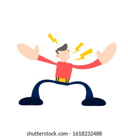man angry employee work hard