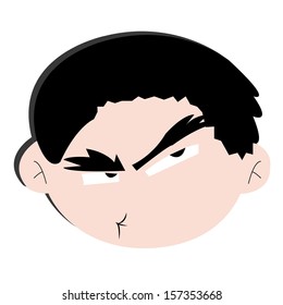 man with angry expression on white background