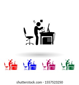 Man angry multi color icon. Simple glyph, flat vector of gamer icons for ui and ux, website or mobile application