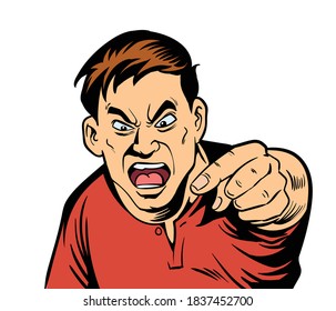 Man Angry Pointing His Finger Hand Stock Vector (Royalty Free ...