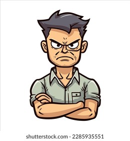 A Man with an angry and unhappy face and expression