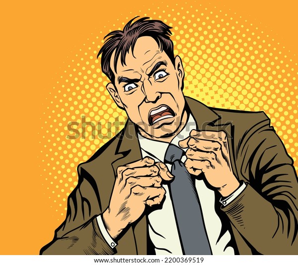 Man Angry Upsethand Drawn Style Vector Stock Vector (Royalty Free ...