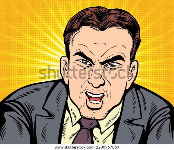 Man Angry Upsethand Drawn Style Vector Stock Vector (Royalty Free ...