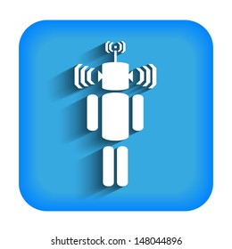 Man with the antenna on the head and ears icon