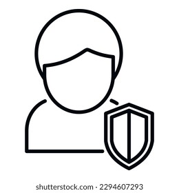 Man antibiotic resistance icon outline vector. Bacteria disease. Food pill
