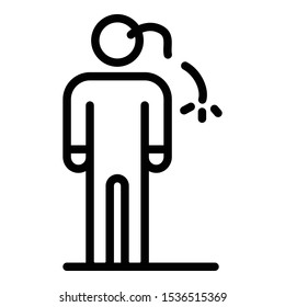 Man anxiety icon. Outline man anxiety vector icon for web design isolated on white background