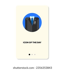 Man appearance vector icon. Success, wealth, clothes isolated vector sign. Clothing and fashion concept. Vector illustration symbol elements for web design and apps