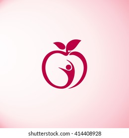 Man And Apple Icon Vector