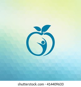 Man and apple icon vector