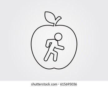 Man, apple, icon, vector illustration of Eps10
