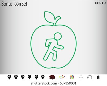 Man apple sport, icon, vector illustration eps10