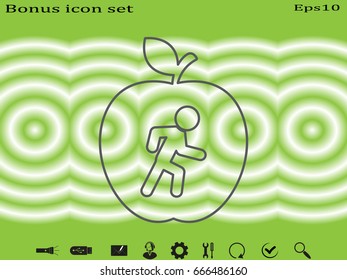 Man apple sport, icon, vector illustration eps10