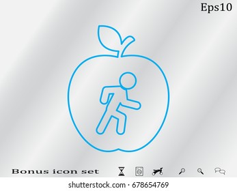Man apple sport, icon, vector illustration eps10