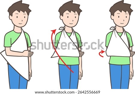  Man Applying Arm Sling: First Aid Instructions