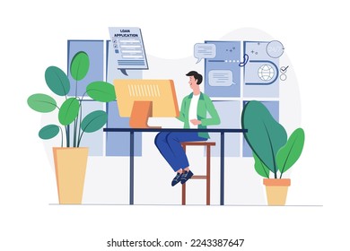 Man Applying For A Loan Using A Laptop