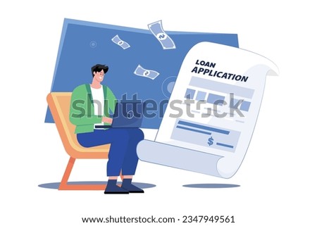 Man Applying For A Loan Using A Laptop