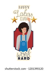 man with apron celebrating the labor day avatar character